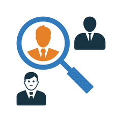 Recruitment, employee find icon design.