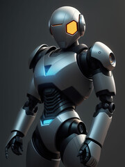 Cool robot Artificial man. Generative AI