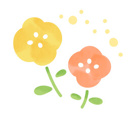 ほっこり黄色と橙色のお花セット