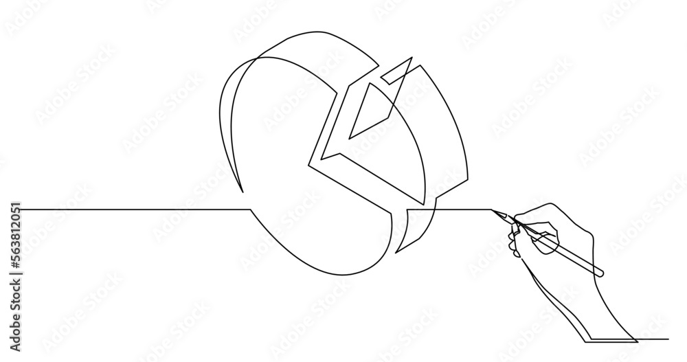 Poster continuous line drawing vector illustration with fully editable stroke of business concept sketch of