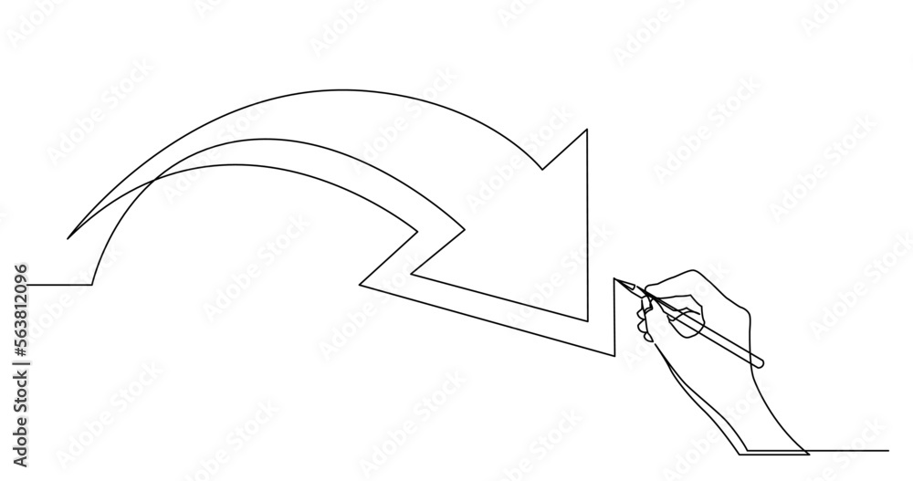 Poster continuous line drawing vector illustration with fully editable stroke of business concept sketch of