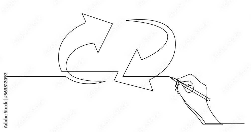 Poster continuous line drawing vector illustration with fully editable stroke of business concept sketch of