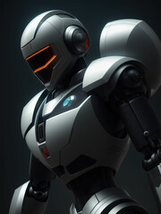 Cool robot Artificial man. Generative AI