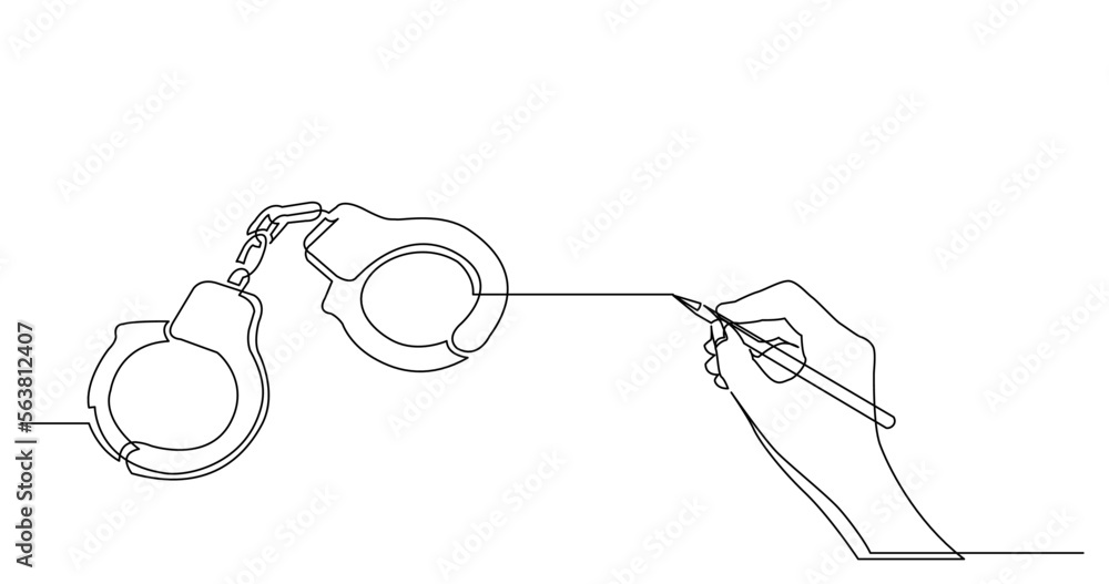 Poster continuous line drawing vector illustration with fully editable stroke of business concept sketch of