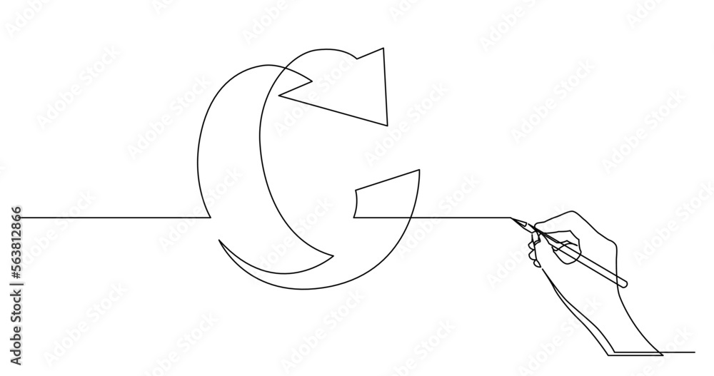 Poster continuous line drawing vector illustration with fully editable stroke of business concept sketch of