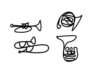 一筆書き風　管楽器セット