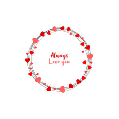 Love greeting, valentine greeting, card with hearts