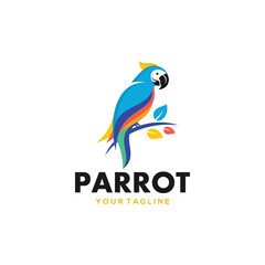 Vector parrot logo design vector template