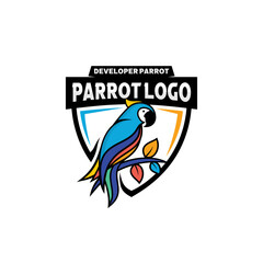 Vector parrot logo design vector template