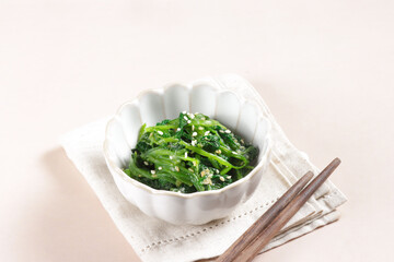 Gomaae is Japanese Spinach Salad with Sesame Dressing.