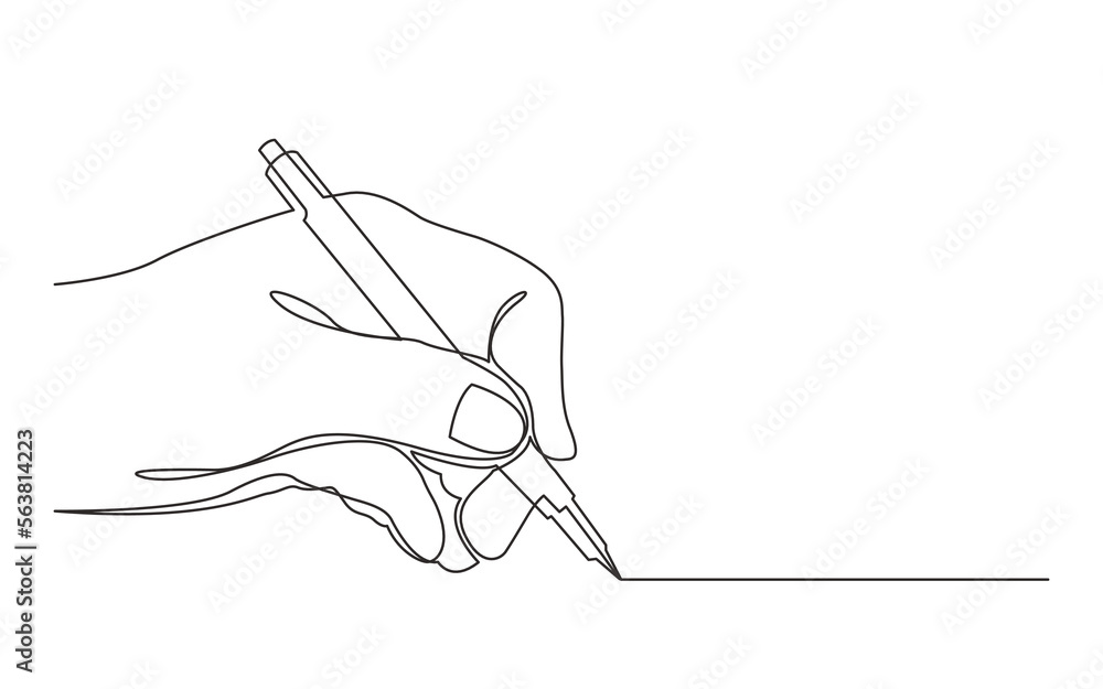 Poster continuous line drawing vector illustration with fully editable stroke of hand drawing line with pen