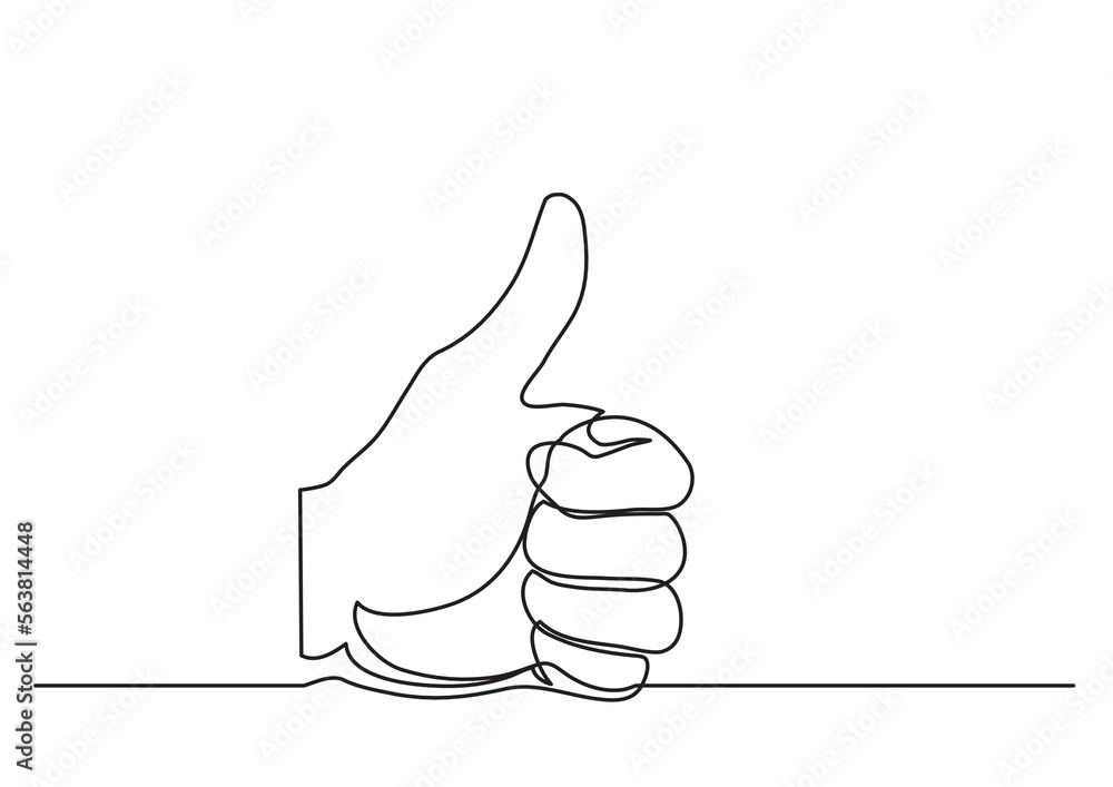 Aufkleber continuous line drawing vector illustration with fully editable stroke of hands showing like sign