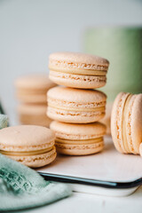 macaroons on a wooden table