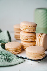 macaroons on a wooden table