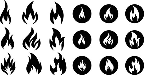 Set of fire icon. Fire symbol