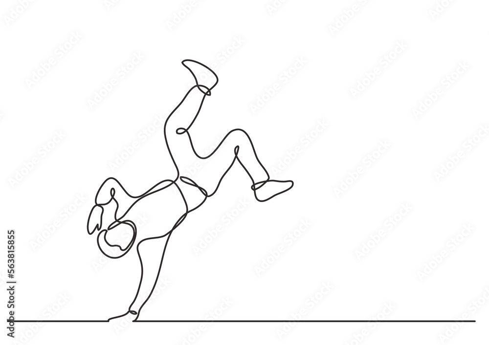 Poster continuous line drawing vector illustration with fully editable stroke of falling man 3