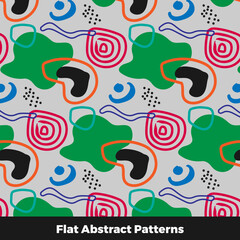 Flat abstract doodle pattern design