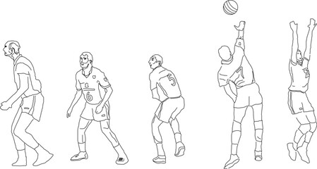 Fototapeta na wymiar sketch vector illustration of a professional volleyball player in action