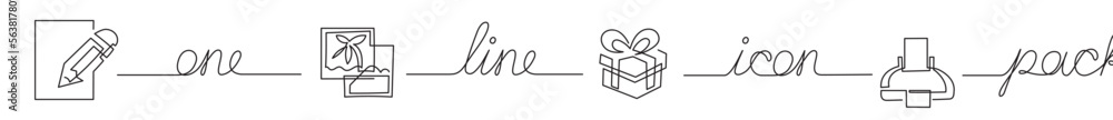 Poster continuous line drawing vector illustration with fully editable stroke of icon pack of search docume