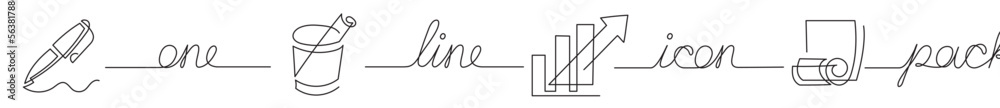 Poster continuous line drawing vector illustration with fully editable stroke of icon pack of writing trash