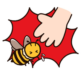 ミツバチに触らないで！