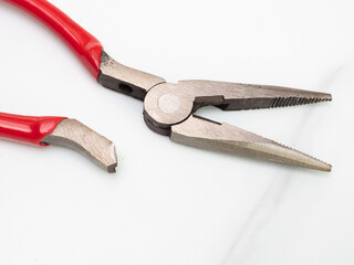 PIcture of a broken plier isolated