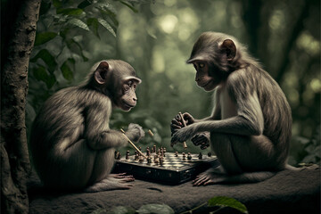 monkeys play chess