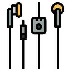 earphone filled outline icon style