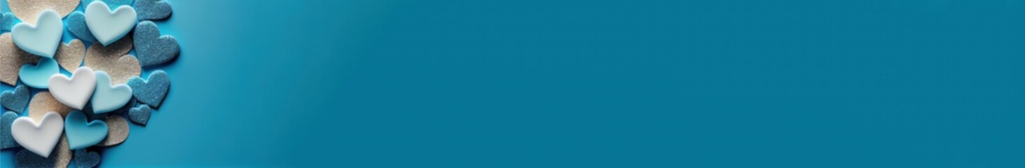 Fototapeta premium blue, heart, love, valentine, card, day, background, banner,