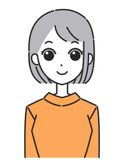 女性の表情　アイコン　