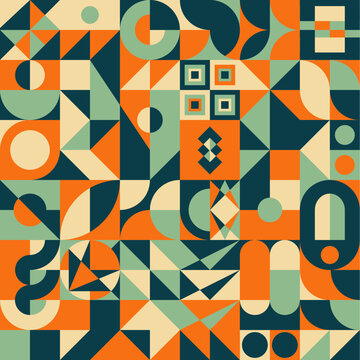 Mid-Century Abstract Vector Pattern in retro style.
