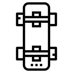 skateboard line icon style