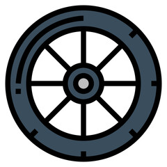 Obraz premium wheel filled outline icon style