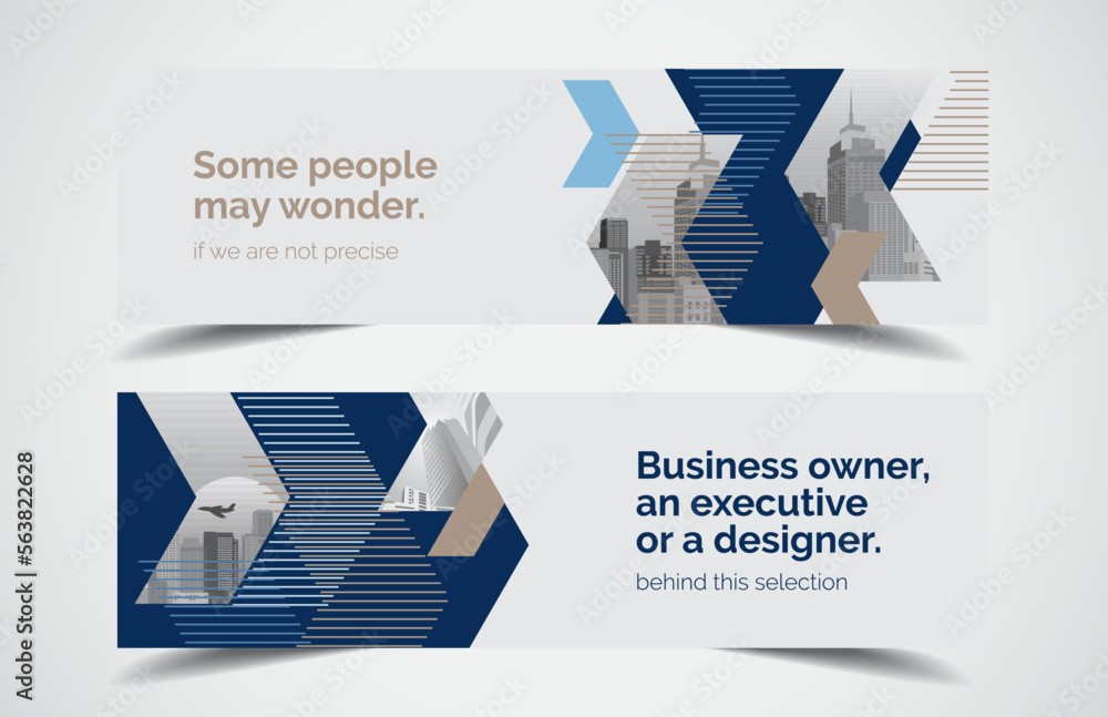 Wall mural set of modern design - vector web banners design background or header templates, horizontal advertis