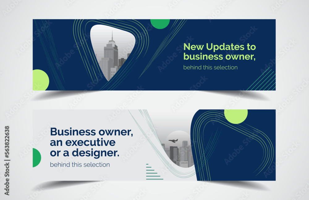 Sticker set of modern design - vector web banners design background or header templates, horizontal advertis