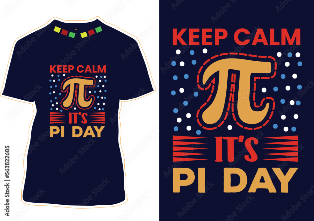 Wall mural Pi Day T-shirt Design Vector