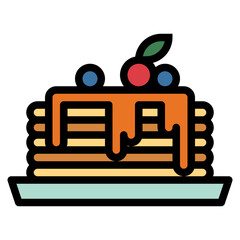 pancake filled outline icon style
