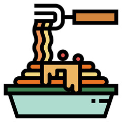 spaghetti filled outline icon style
