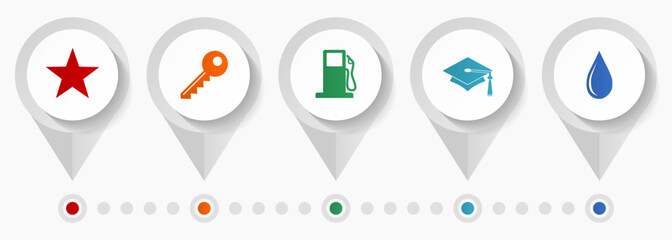 Education vector icons, industry flat design web pointers collection, business concept infographic template