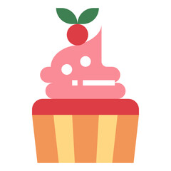 cupcake flat icon style