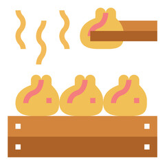 dumpling flat icon style