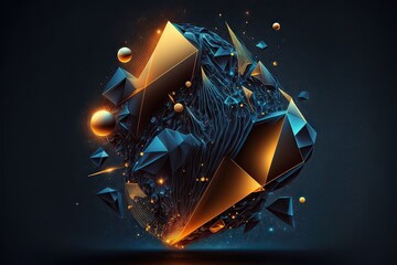 Abstract futuristic technology with polygonal (Ai generated)