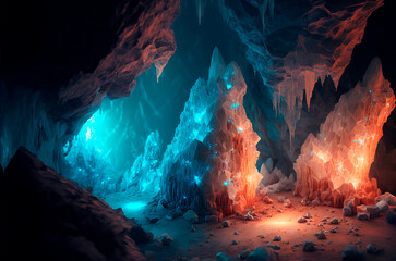 mystery colorful crystal cave