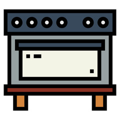 oven filled outline icon style