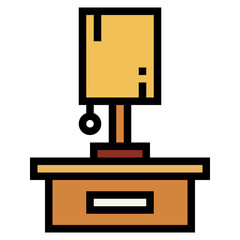 table lamp filled outline icon style