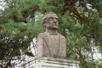 The bronze statue of Ion Ionescu from Brad in Batos, Mures, Romania