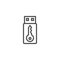 Security token line icon