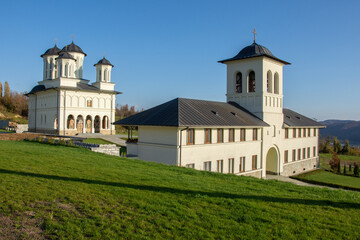 Fototapeta na wymiar Orthodox monastery of nuns from Salva, Built in 1994,Bistrița.Romania Image of October 2022