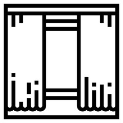 curtain line icon style