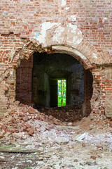 Fototapeta premium interior, ruins of an abandoned Orthodox church